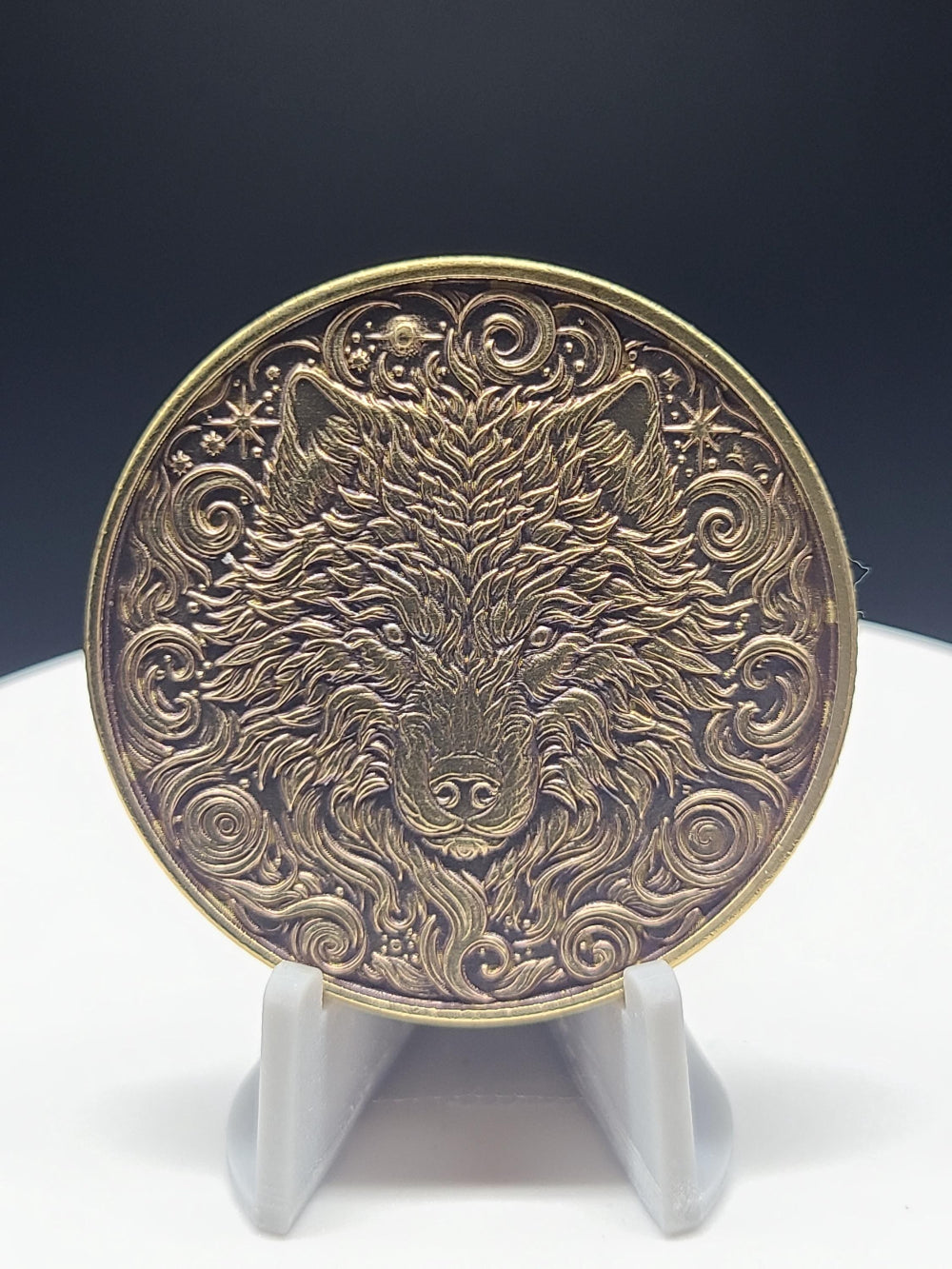 Rose Wolf Brass Coin