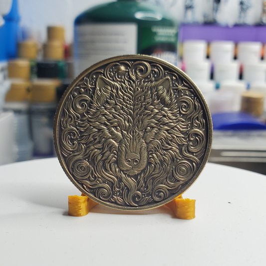 Rose Wolf Brass Coin