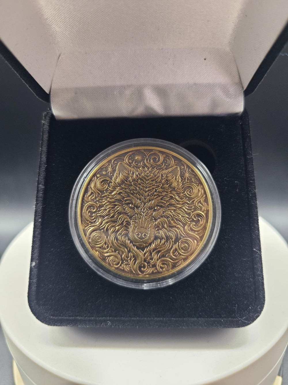 Rose Wolf Brass Coin