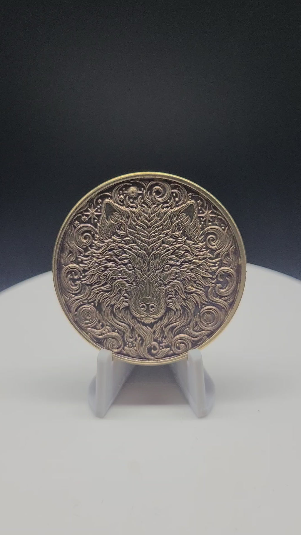 Rose Wolf Brass Coin