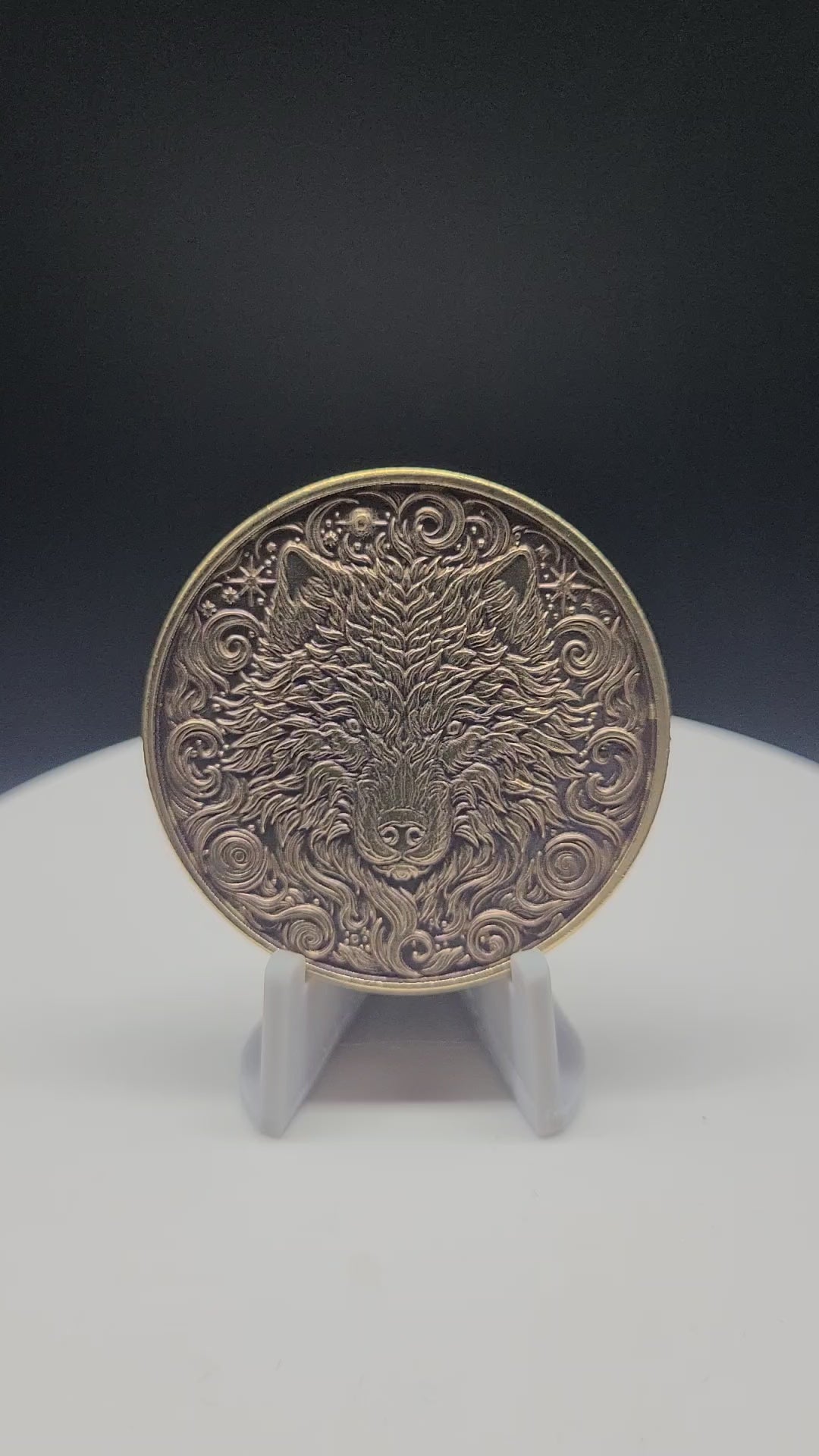 Rose Wolf Brass Coin